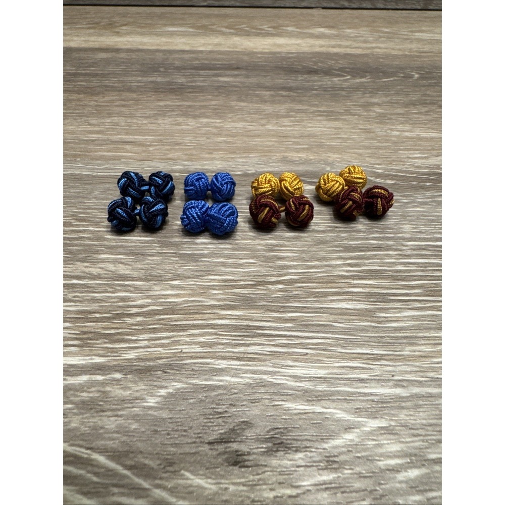 Silk Knot Fabric Cufflinks 4 Pairs Set for Mens/Womens Shirt Gift